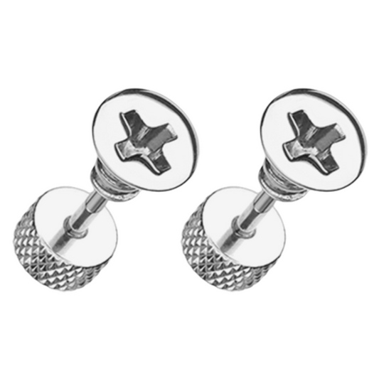 Screw Bolt Fake Plugs - Pair - 316L Stainless Steel