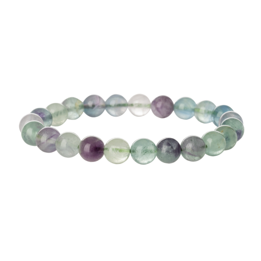 Fluorite Stone Bead Stretch Bracelet