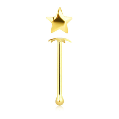 Star Top Nose Bone Stud - 14k Gold