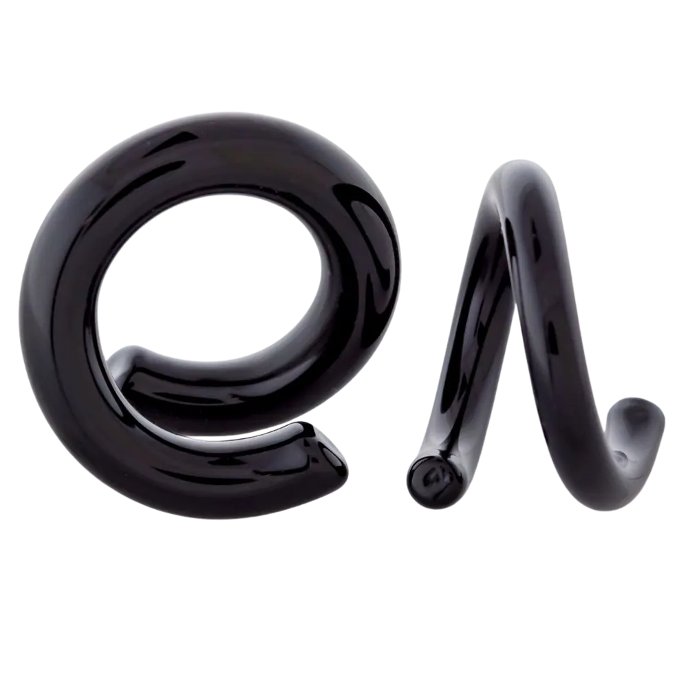 Midnight Black Glass Hangers - Pair
