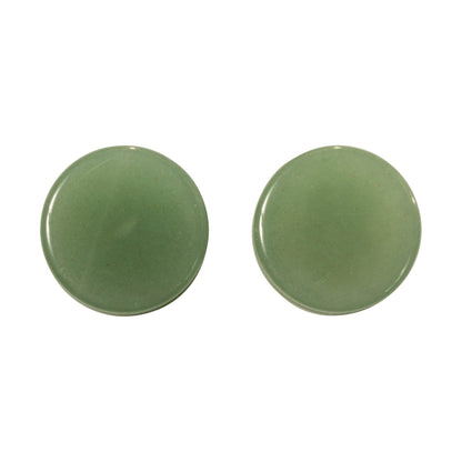 Natural Green Aventurine Stone Flat Front Double Flared Plugs - Pair