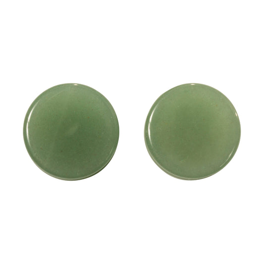 Natural Green Aventurine Stone Flat Front Double Flared Plugs - Pair