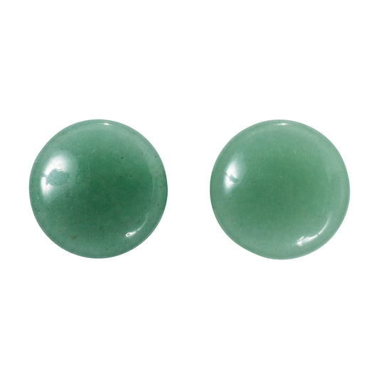 Natural Green Aventurine Stone Single Flare Plugs with Clear O-Rings - Pair