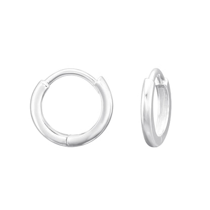 2mm Thick Huggie Hoop Earrings - Pair - 925 Sterling Silver