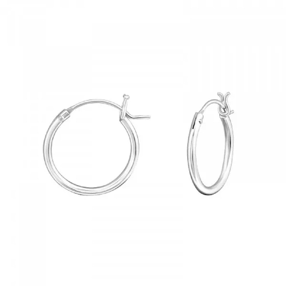 French Lock Hoop Earrings - Pair - 925 Sterling Silver