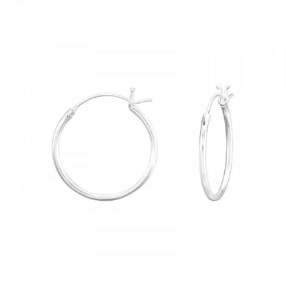 French Lock Hoop Earrings - Pair - 925 Sterling Silver