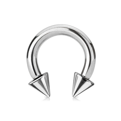 Spike Ends Horseshoe Circular Barbell - 316L Stainless Steel