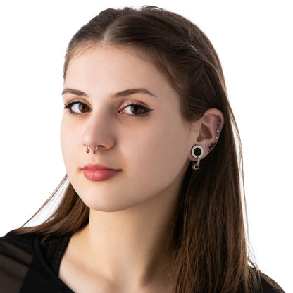 Front Facing Accented Jewel Set Balls Septum Cartilage Helix Daith Circular Horseshoe Barbell
 - 316L Stainless Steel