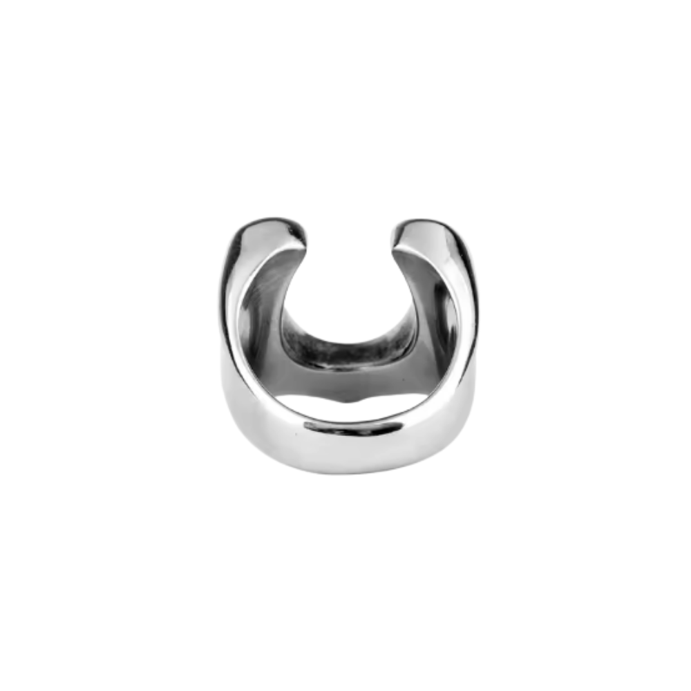 Star Lined Horseshoe Ring - 316L Stainless Steel