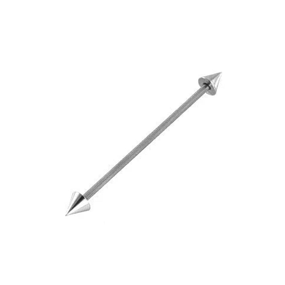 Spike Ends Industrial Barbell - 316L Stainless Steel