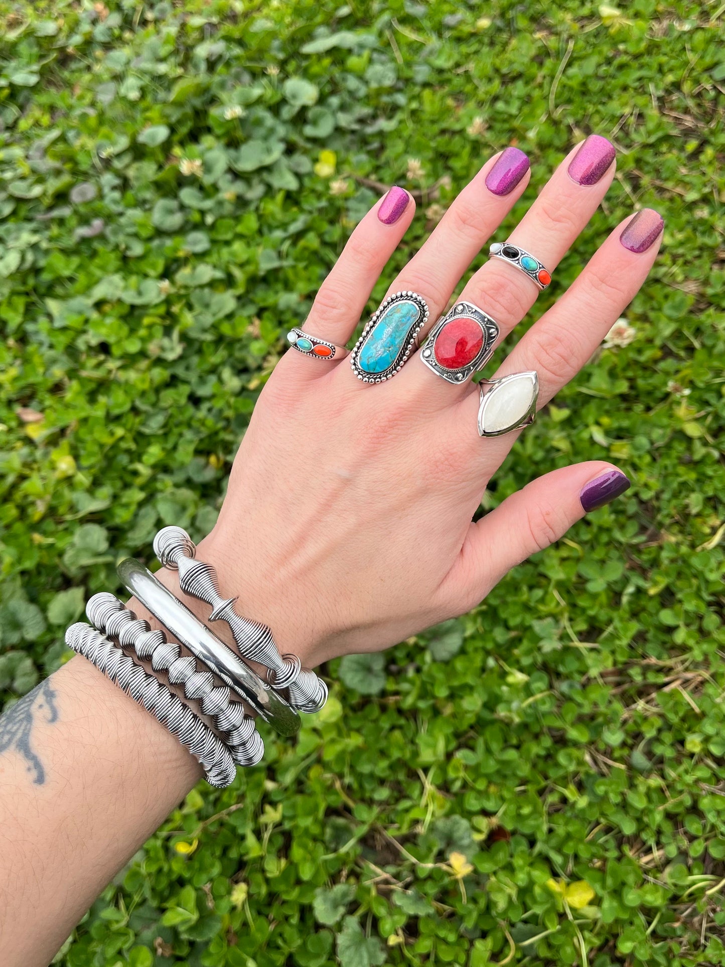 Marquise Cut Moonstone Ring - Oxidized 925 Sterling Silver