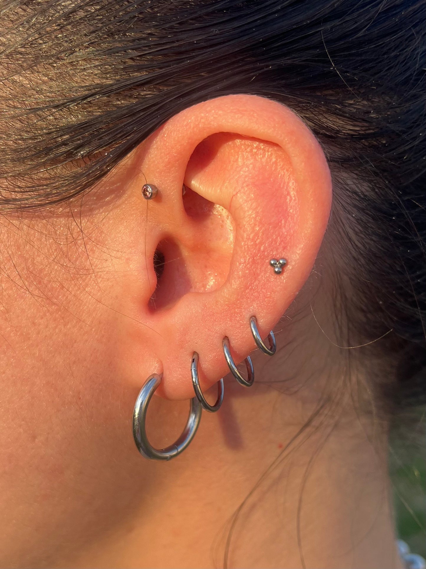 Set of 3 ASTM F-136 Implant Grade Titanium Hinged Segment Clicker Rings