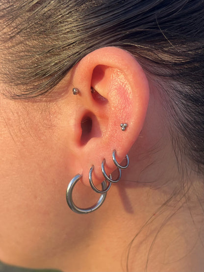 Set of 3 ASTM F-136 Implant Grade Titanium Hinged Segment Clicker Rings