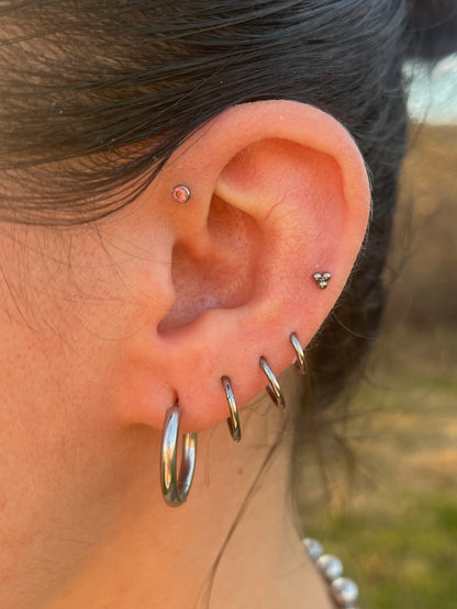 Set of 3 ASTM F-136 Implant Grade Titanium Hinged Segment Clicker Rings