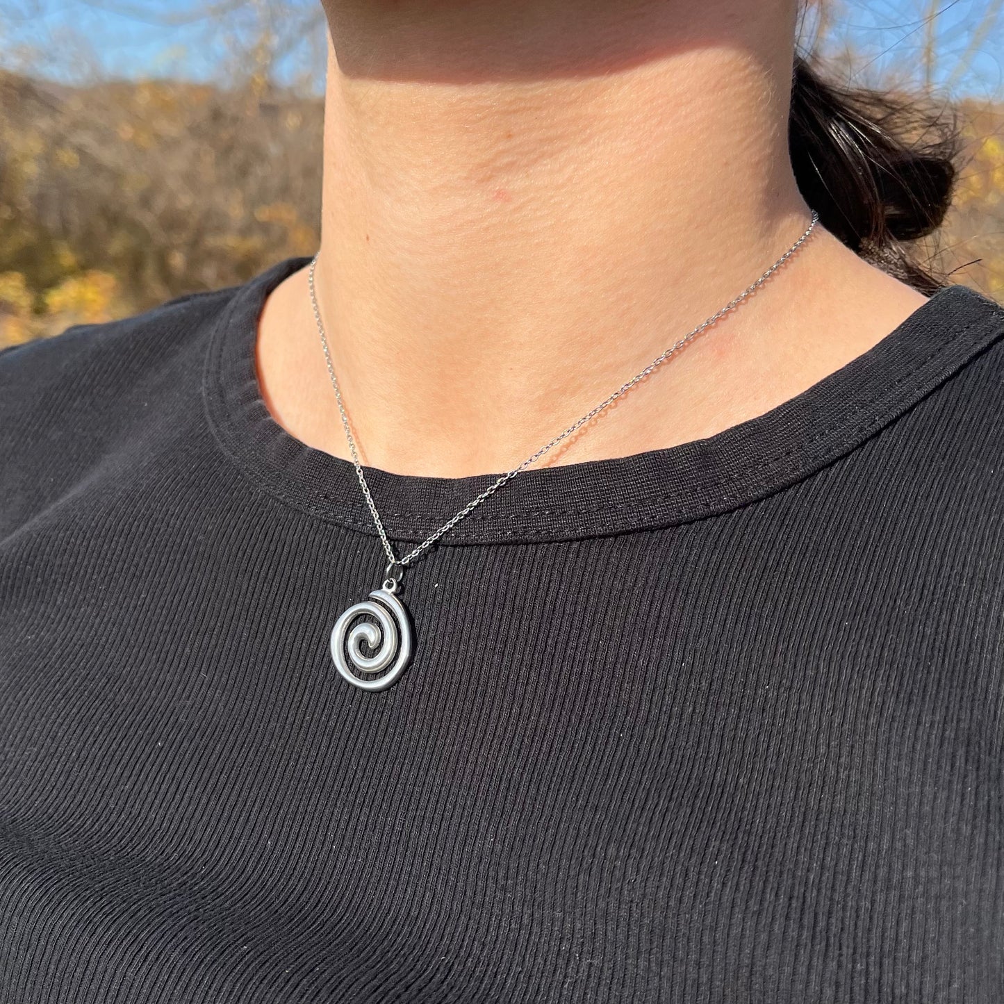 Spiral Pendant Necklace - Stainless Steel