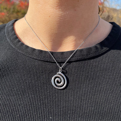 Spiral Pendant Necklace - Stainless Steel