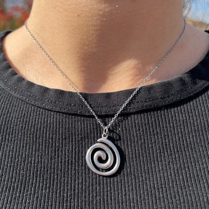 Spiral Pendant Necklace - Stainless Steel