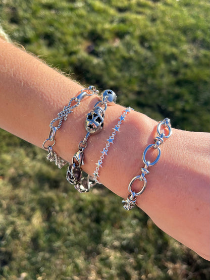 Star Lined Bracelet - 925 Sterling Silver