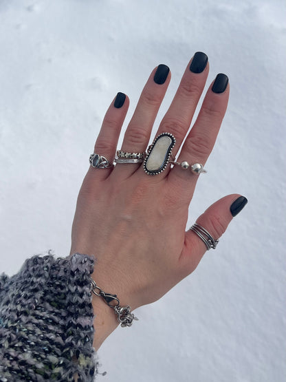 Double Ball Open Ring - 925 Sterling Silver