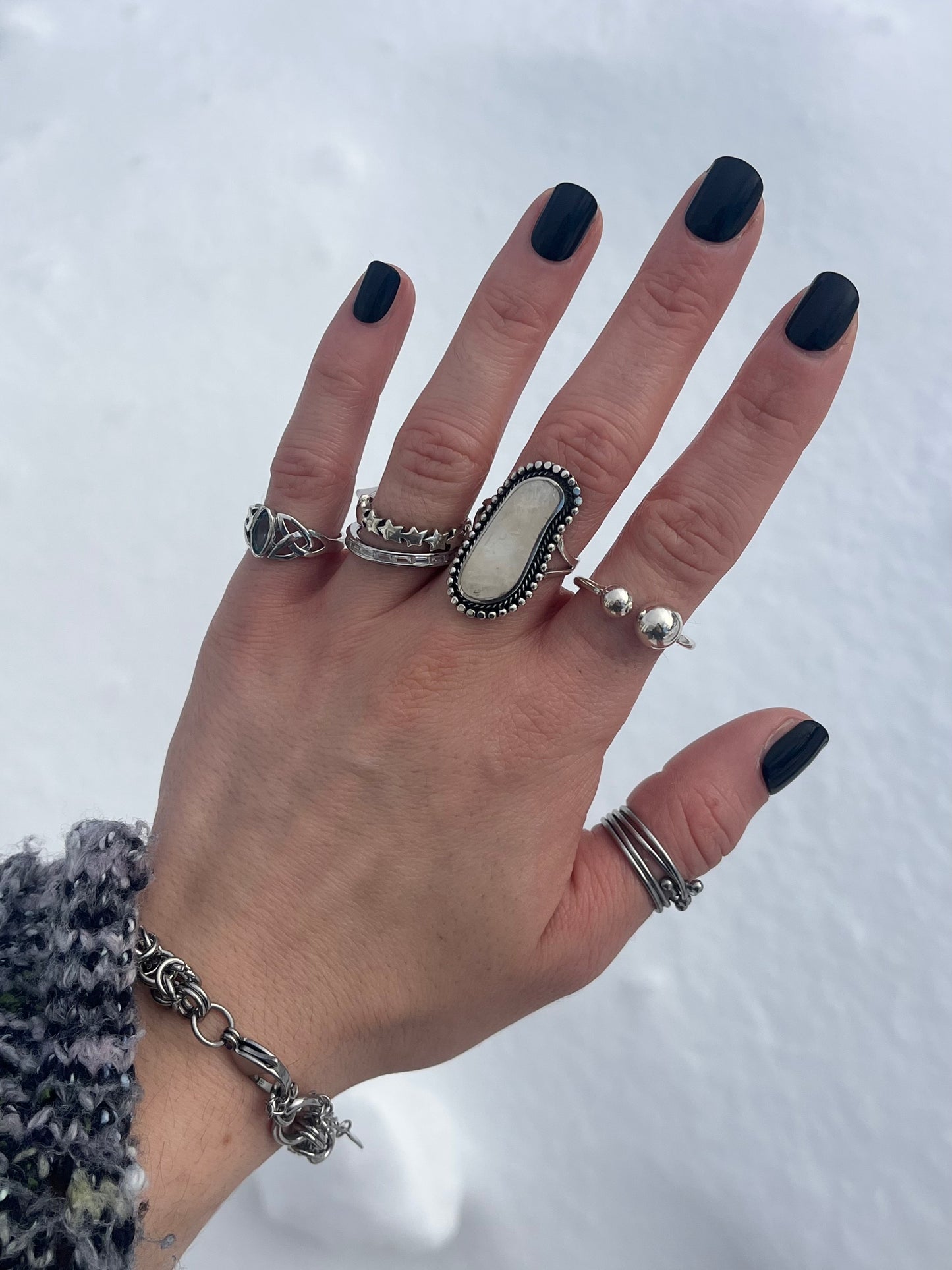 Double Ball Open Ring - 925 Sterling Silver