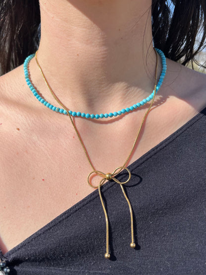 Turquoise Natural Stone Bead Necklace