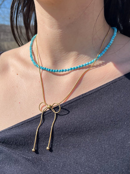 Turquoise Natural Stone Bead Necklace