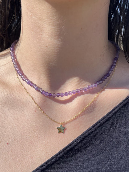 Amethyst Natural Stone Bead Necklace