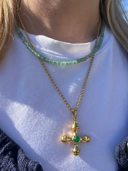 Green Aventurine Natural Stone Bead Necklace