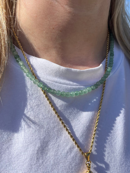 Green Aventurine Natural Stone Bead Necklace