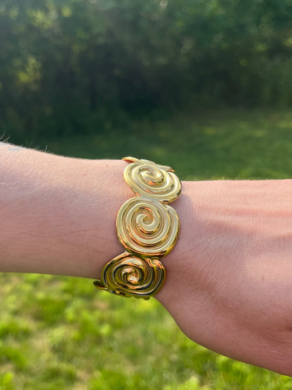 Spiral Cuff Bangle Bracelet - Stainless Steel