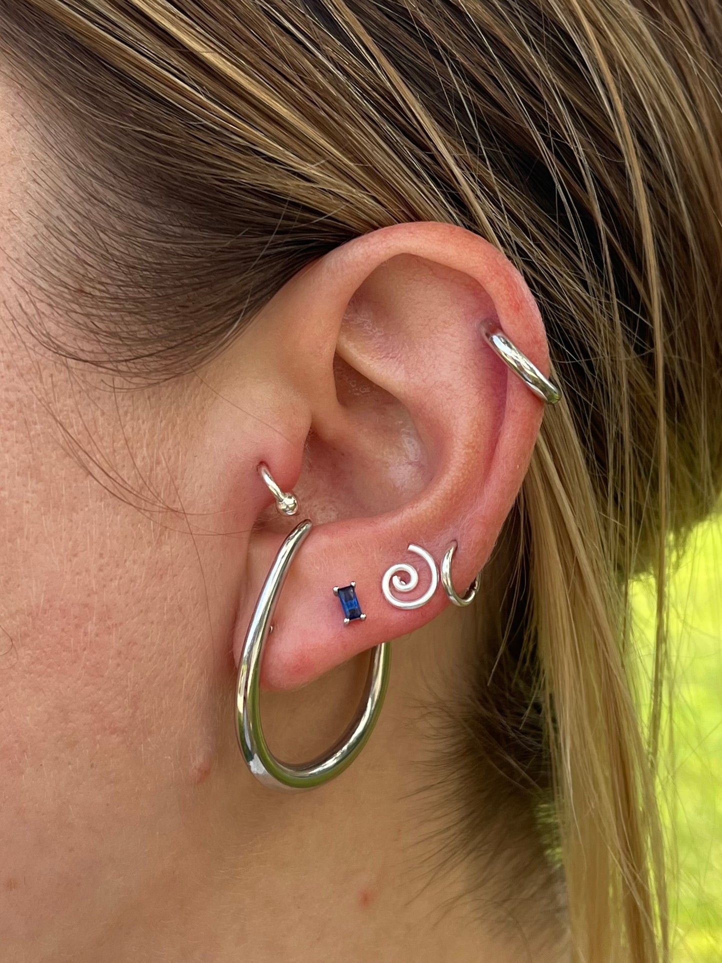 Hooked Hoop Earrings - Pair - 304 Stainless Steel
