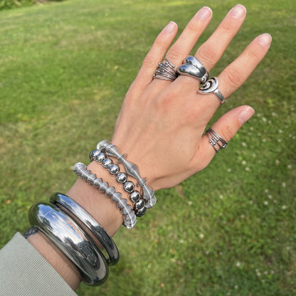 Set of 10 Closed Double Ball End Adjustable Rings