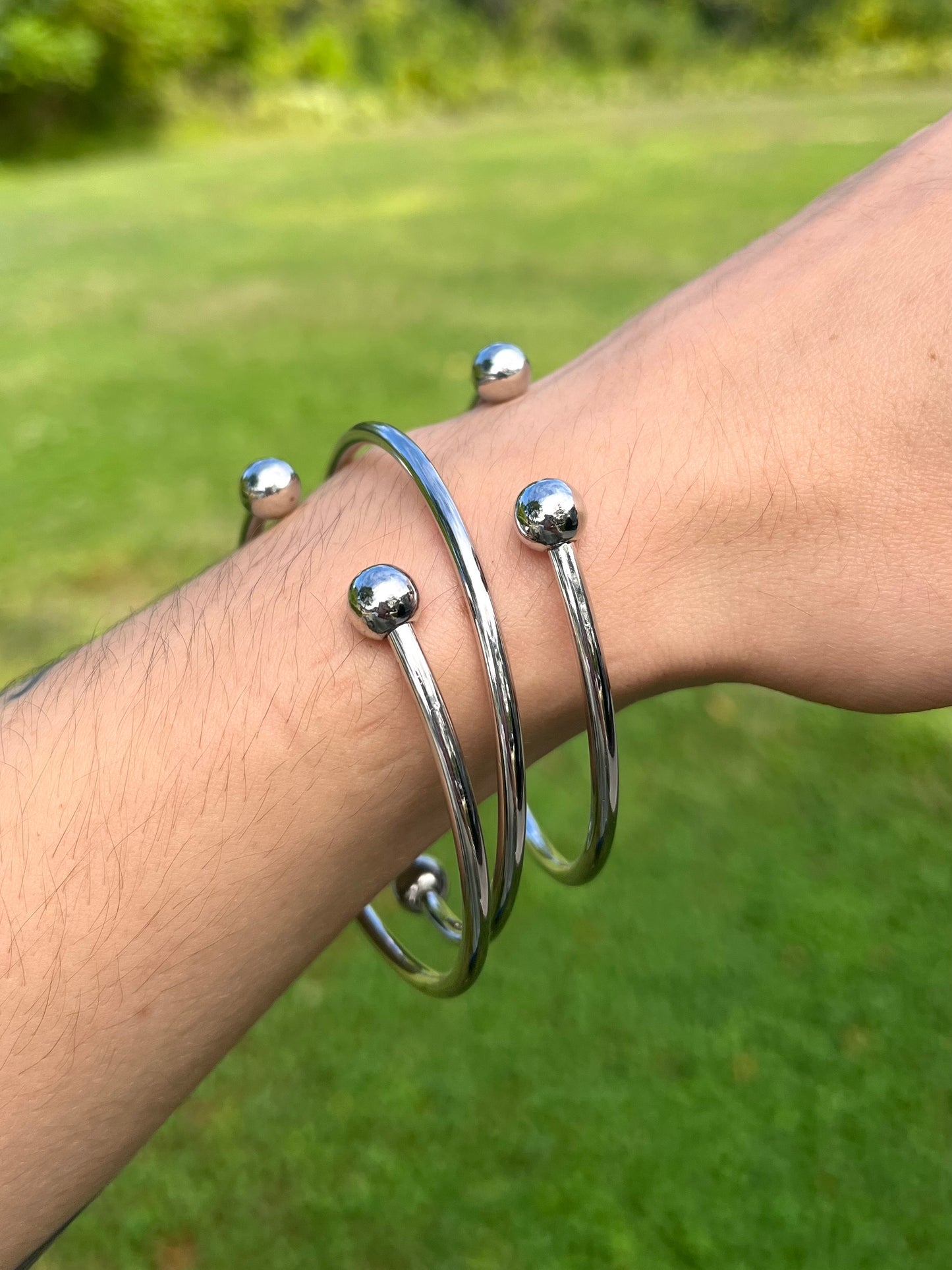 Open Ball End Cuff Bracelet