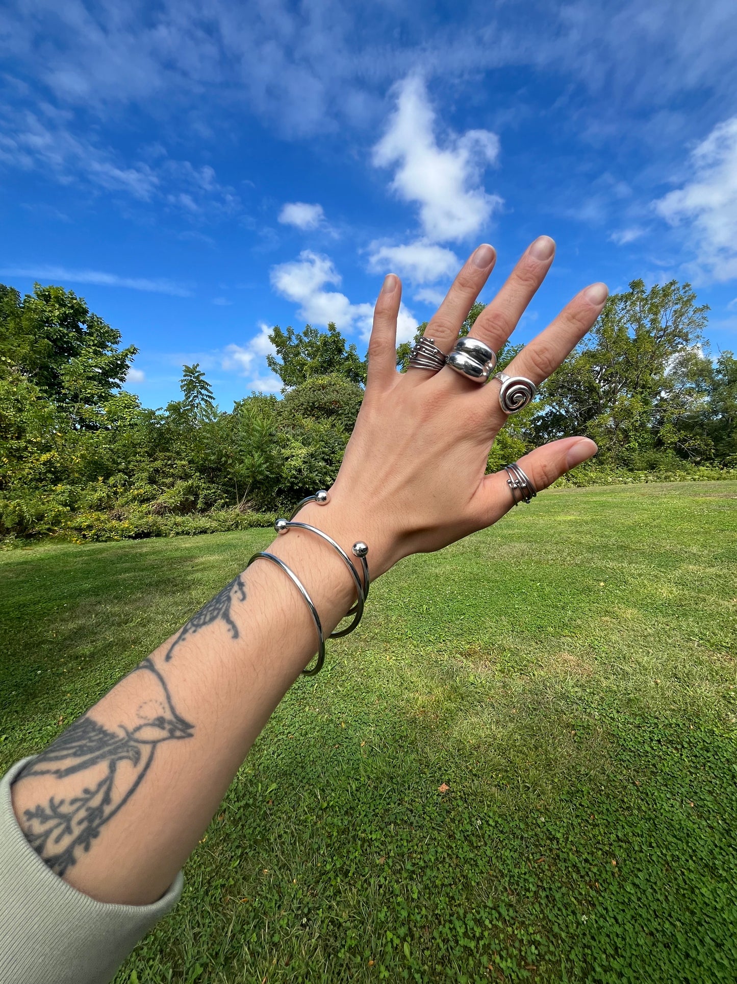 Set of 10 Closed Double Ball End Adjustable Rings