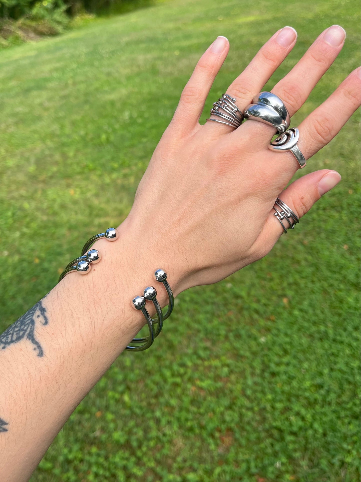 Open Ball End Cuff Bracelet