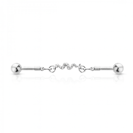 Slithering Snake Chain Link Industrial Barbell - 316L Stainless Steel