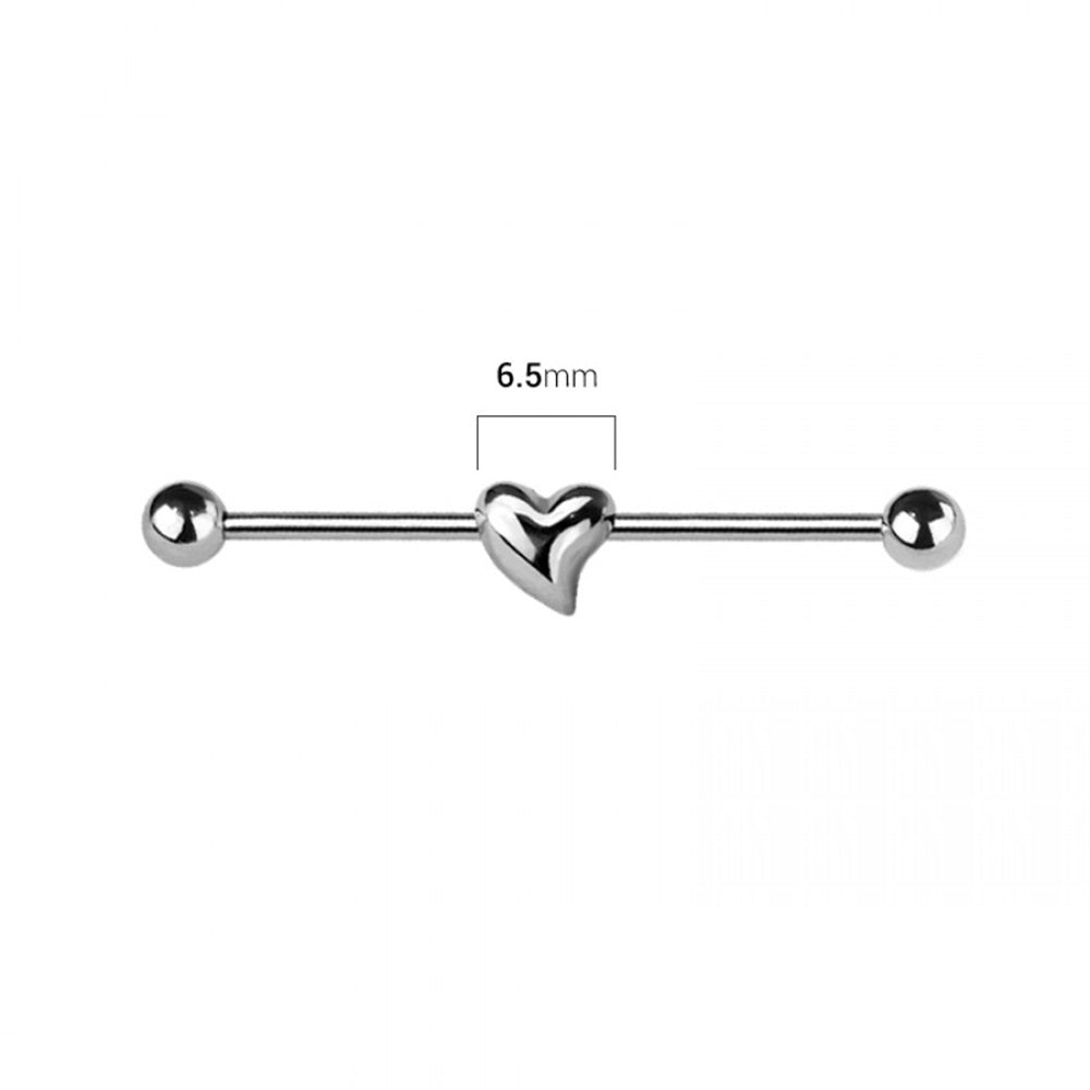 3D Heart Industrial Barbell - 316L Stainless Steel