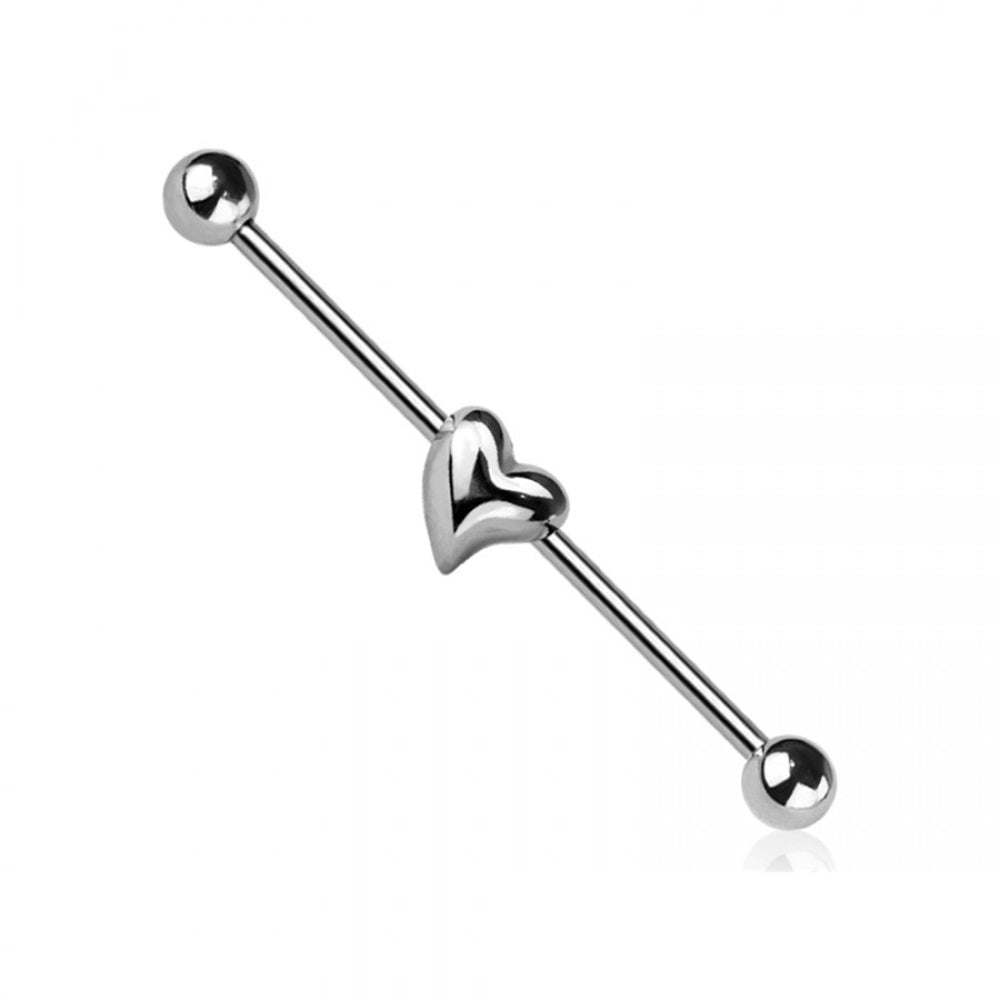 3D Heart Industrial Barbell - 316L Stainless Steel