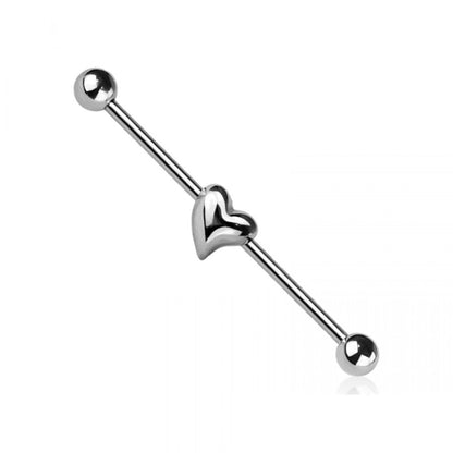 3D Heart Industrial Barbell - 316L Stainless Steel