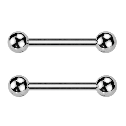 Threadless Push-In Barbells with One Fixed Ball - Pair - ASTM F-136 Implant Grade Titanium