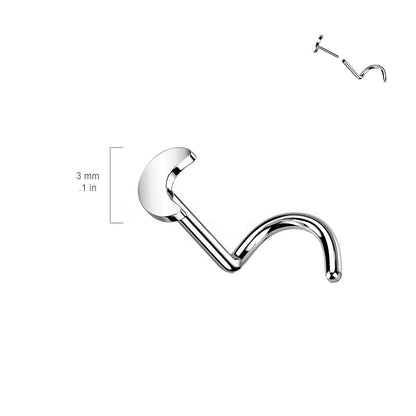 Crescent Moon Threadless Push in Nose Screw - G23 Implant Grade Titanium