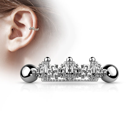 Crown Cartilage Helix Cuff Earring - 316L Stainless Steel