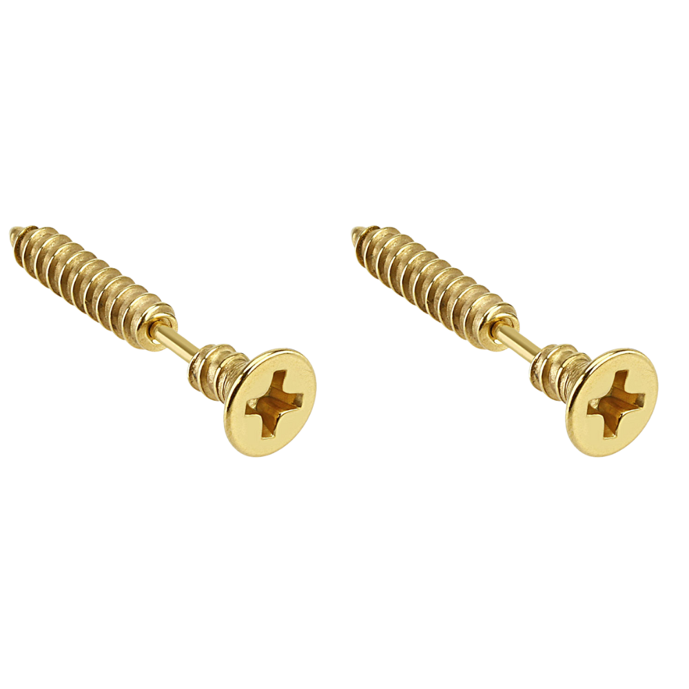 Screw Stud Earrings - Pair - 316L Stainless Steel