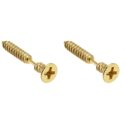 Screw Stud Earrings - Pair - 316L Stainless Steel