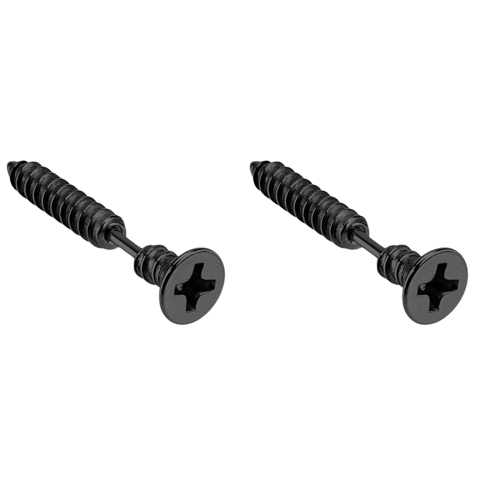 Screw Stud Earrings - Pair - 316L Stainless Steel