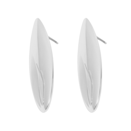 Long Teardrop Earrings - Pair - Stainless Steel
