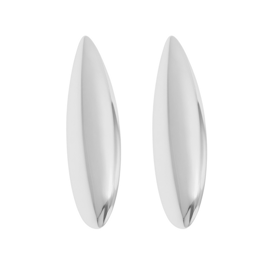 Long Teardrop Earrings - Pair - Stainless Steel