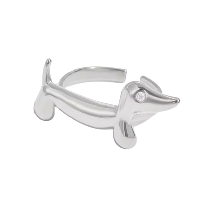 Adjustable Dachshund Dog Ring - Stainless Steel