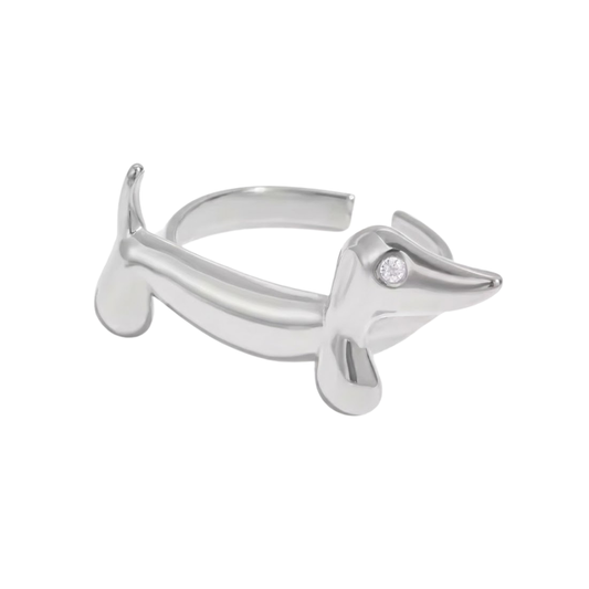 Adjustable Dachshund Dog Ring - Stainless Steel