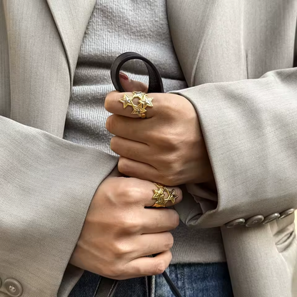 Multi Star Adjustable Ring - 18K Gold Plated Stainless Steel
